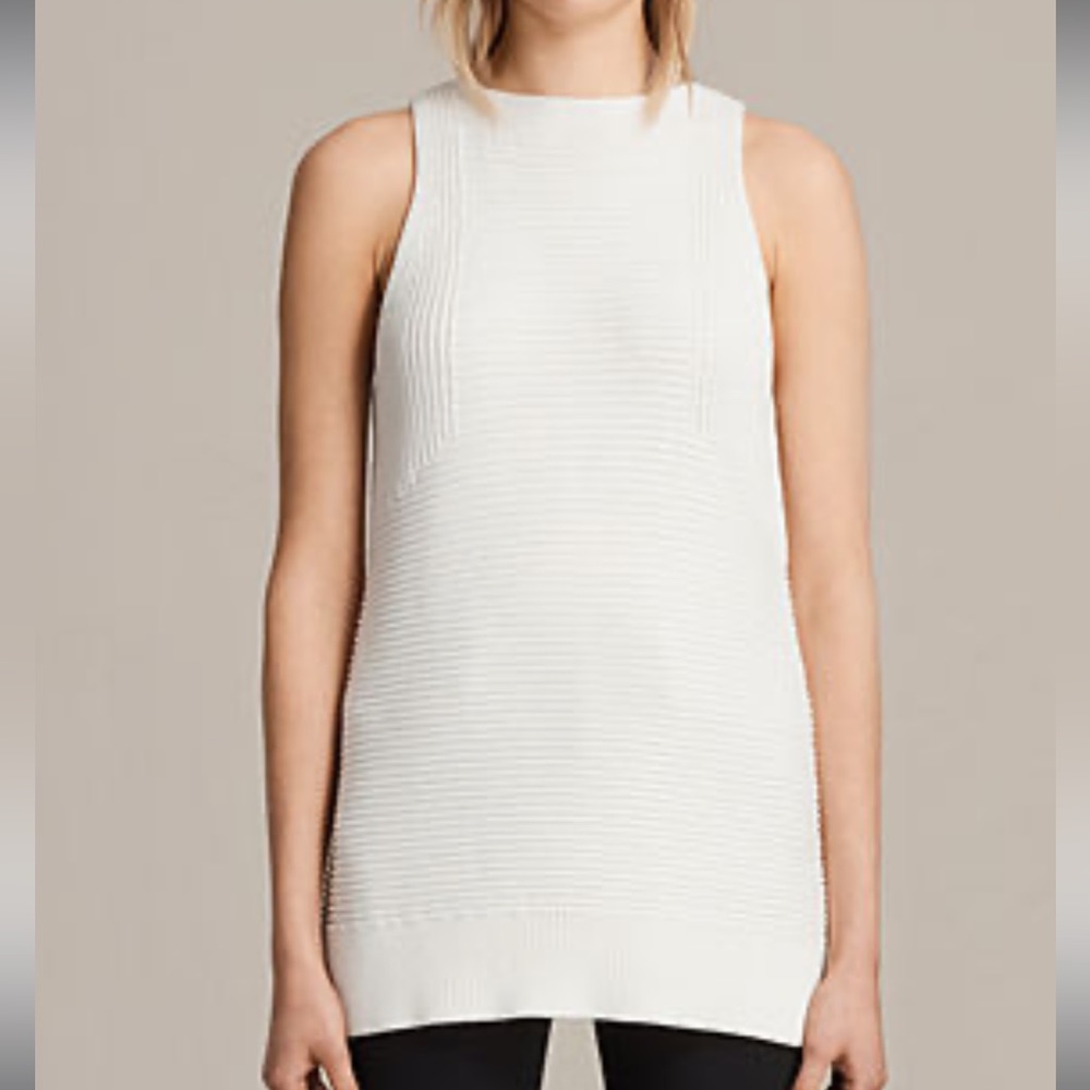 Allsaints Arleta Knitted Vest (tank top). Size small. Ivory White.